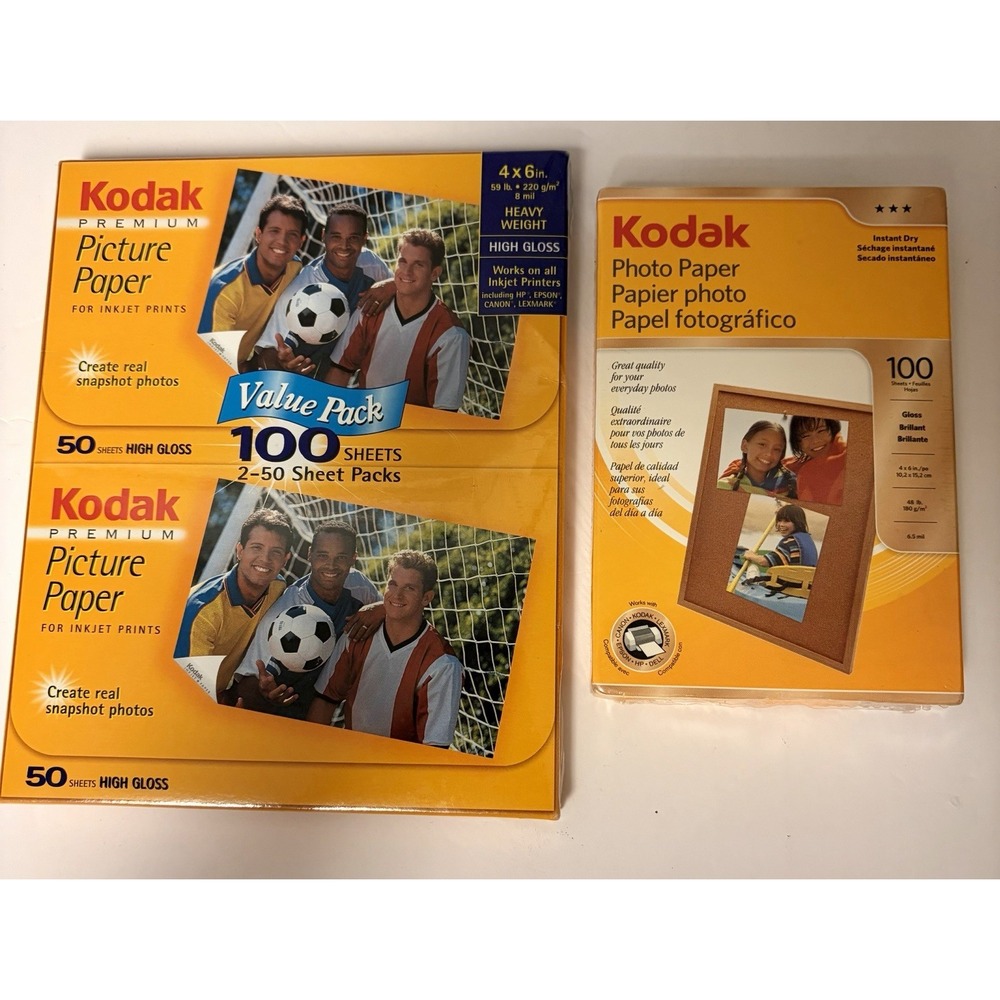 Kodak premium Picture Photo Paper 100 Sheets Glossy Premium